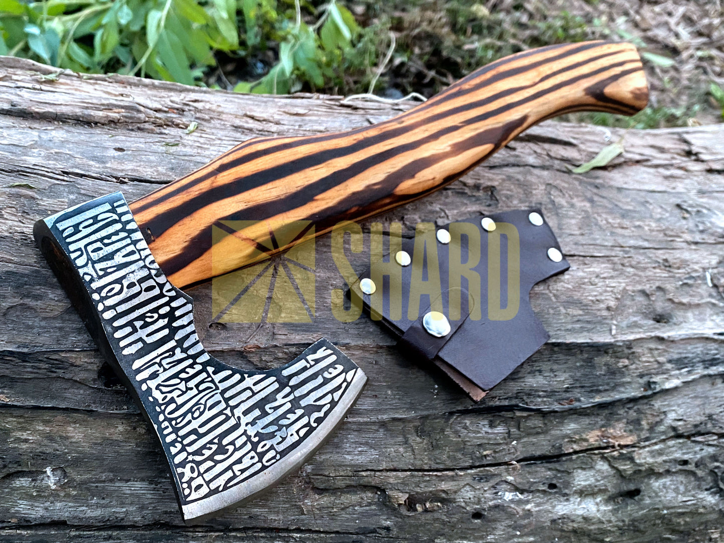 SHARD BLADE HAND FORGED Carbon Steel Battle Ready Throwing Axe Hatchet VIKING Axe +Sheath With Gifting Box - AX127