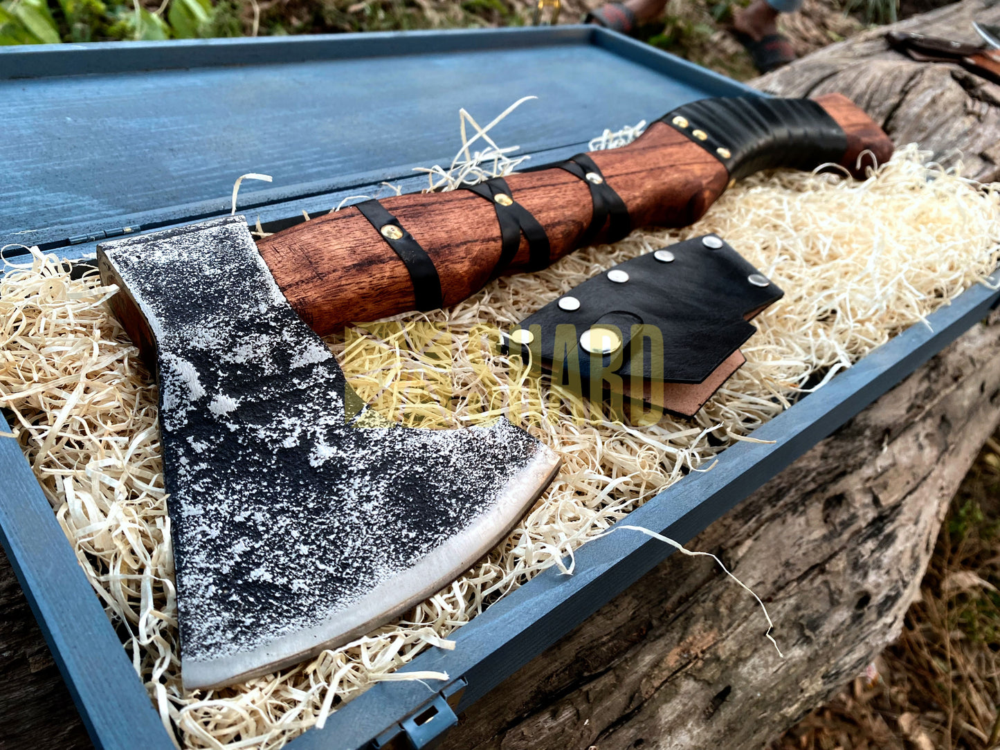 SHARD BLADE HAND FORGED Carbon Steel Battle Ready Throwing Axe Hatchet VIKING Axe +Sheath With Gifting Box - AX129
