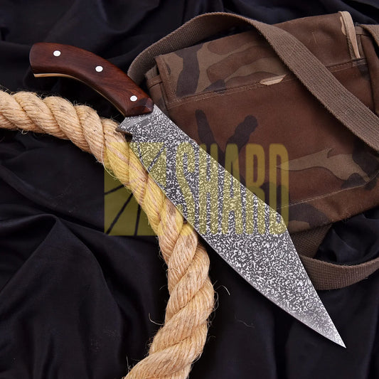 “Phantom Ember” – 1095 Carbon Steel Hand-Forged Chef Knife by Shard Blade
