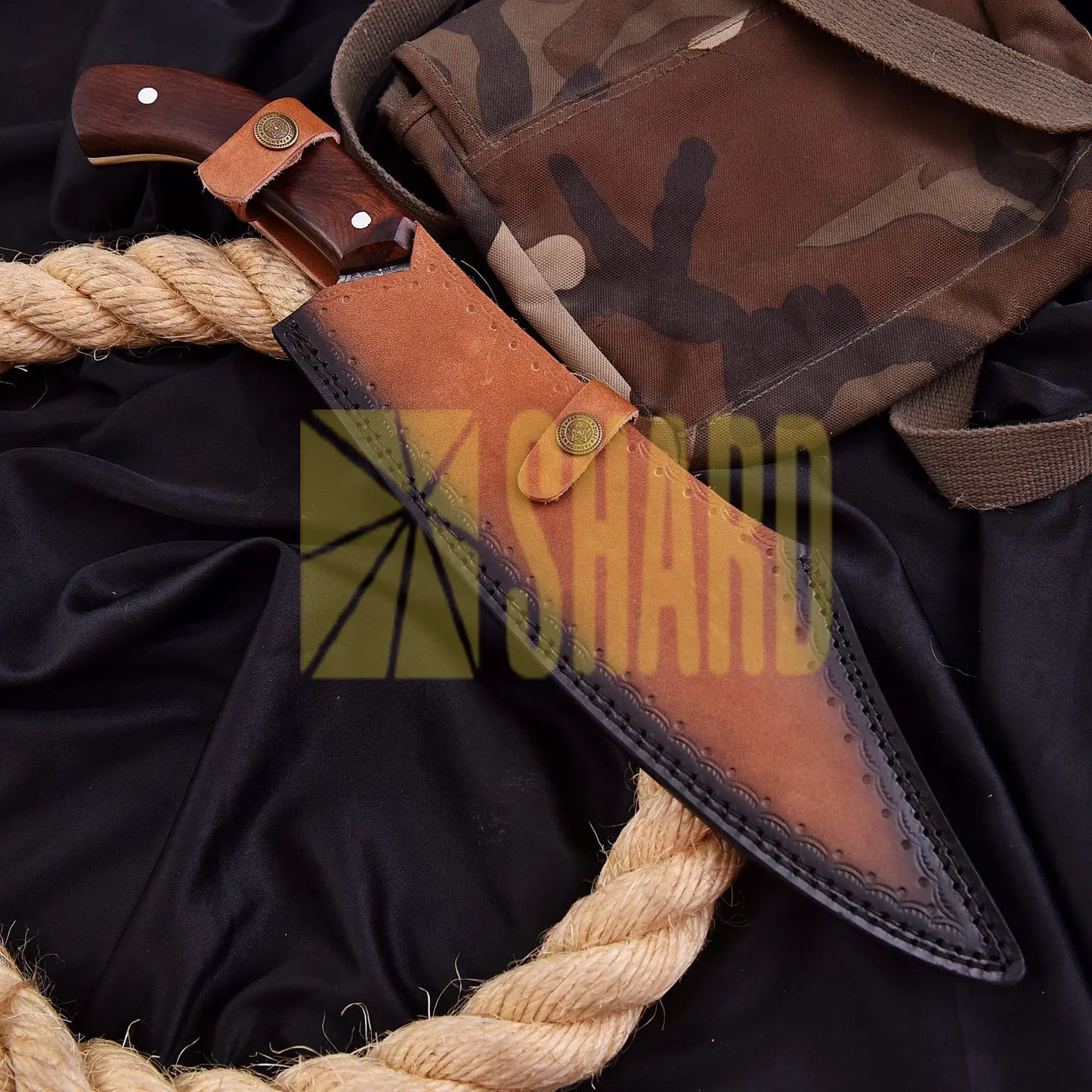 “Phantom Ember” – 1095 Carbon Steel Hand-Forged Chef Knife by Shard Blade