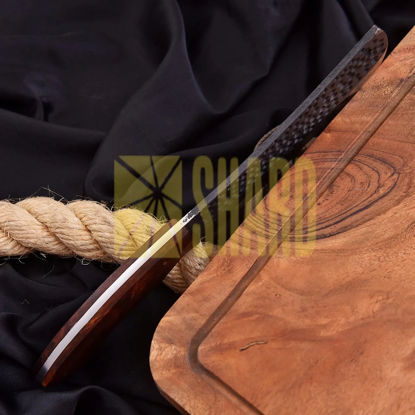 “The Ironwood Butcher” – 1095 Carbon Steel Cleaver Chef Knife by Shard Blade