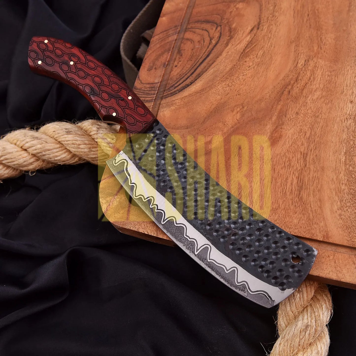 Timberfang – 1095 Carbon Steel Hand-Forged Chef Cleaver by Shard Blade
