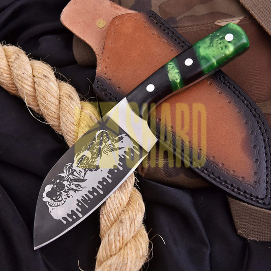 The Verdant Reaper – Hand-Forged Carbon Steel Cleaver by Shard Blade