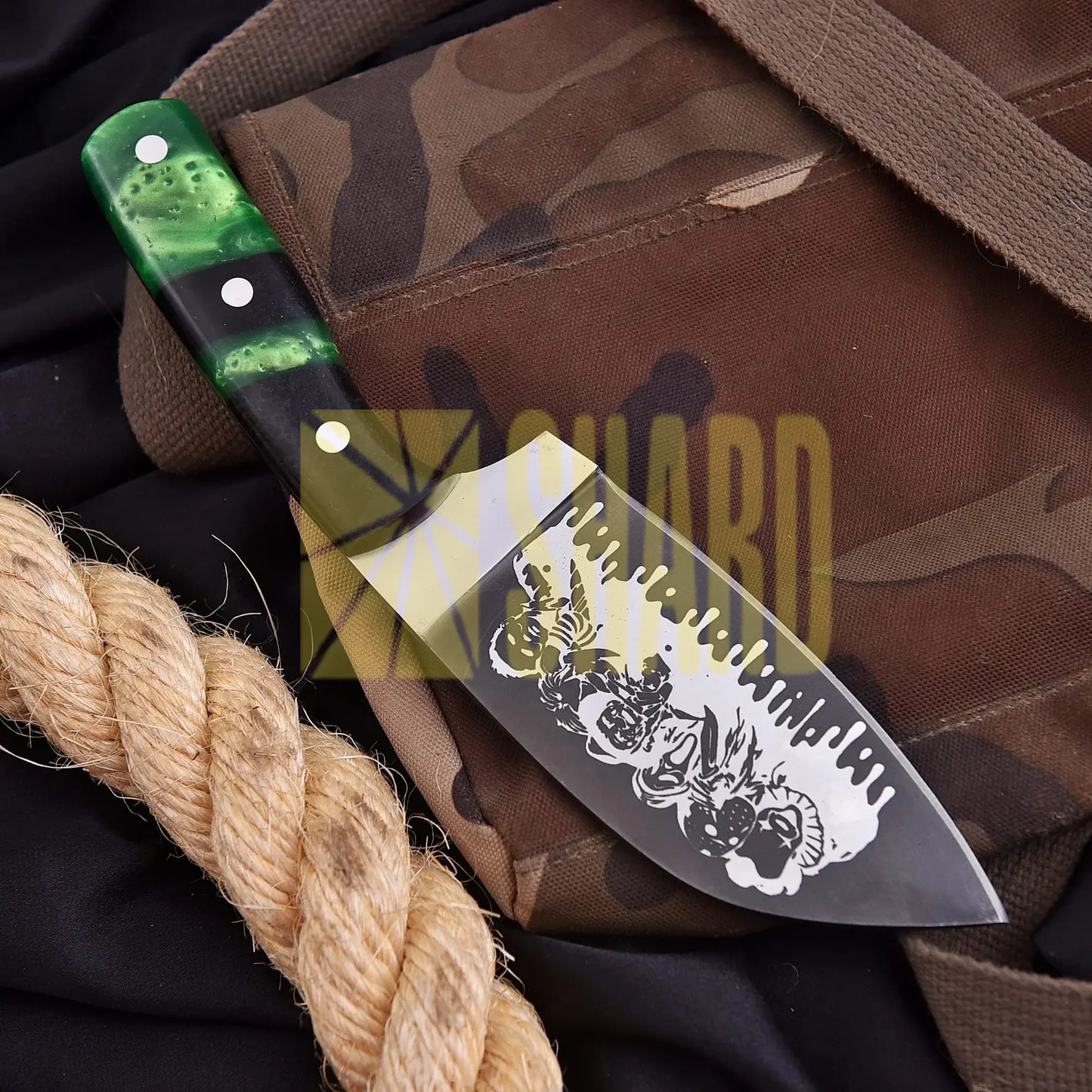 The Verdant Reaper – Hand-Forged Carbon Steel Cleaver by Shard Blade