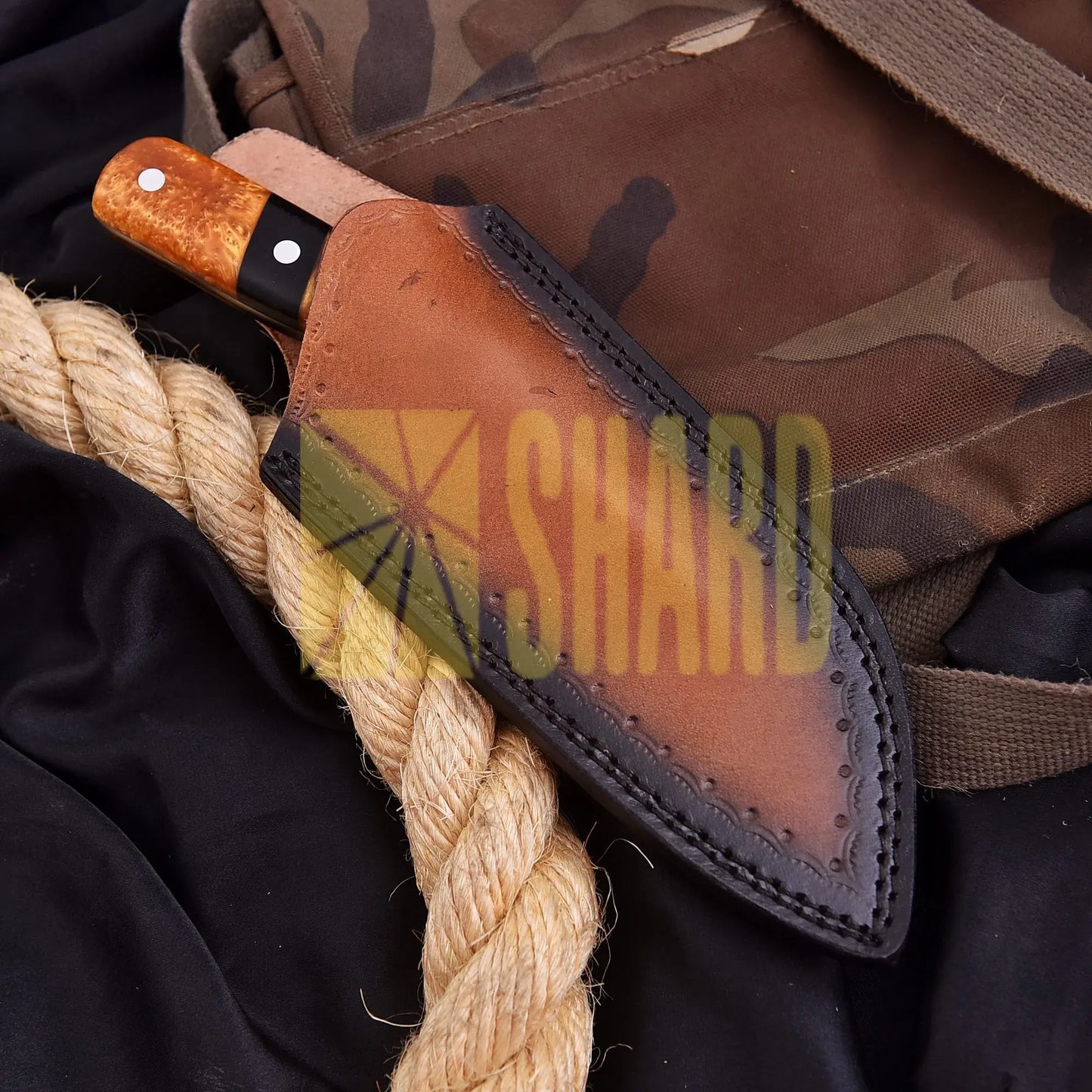 The Emberfang – Hand-Forged Carbon Steel Cleaver by Shard Blade