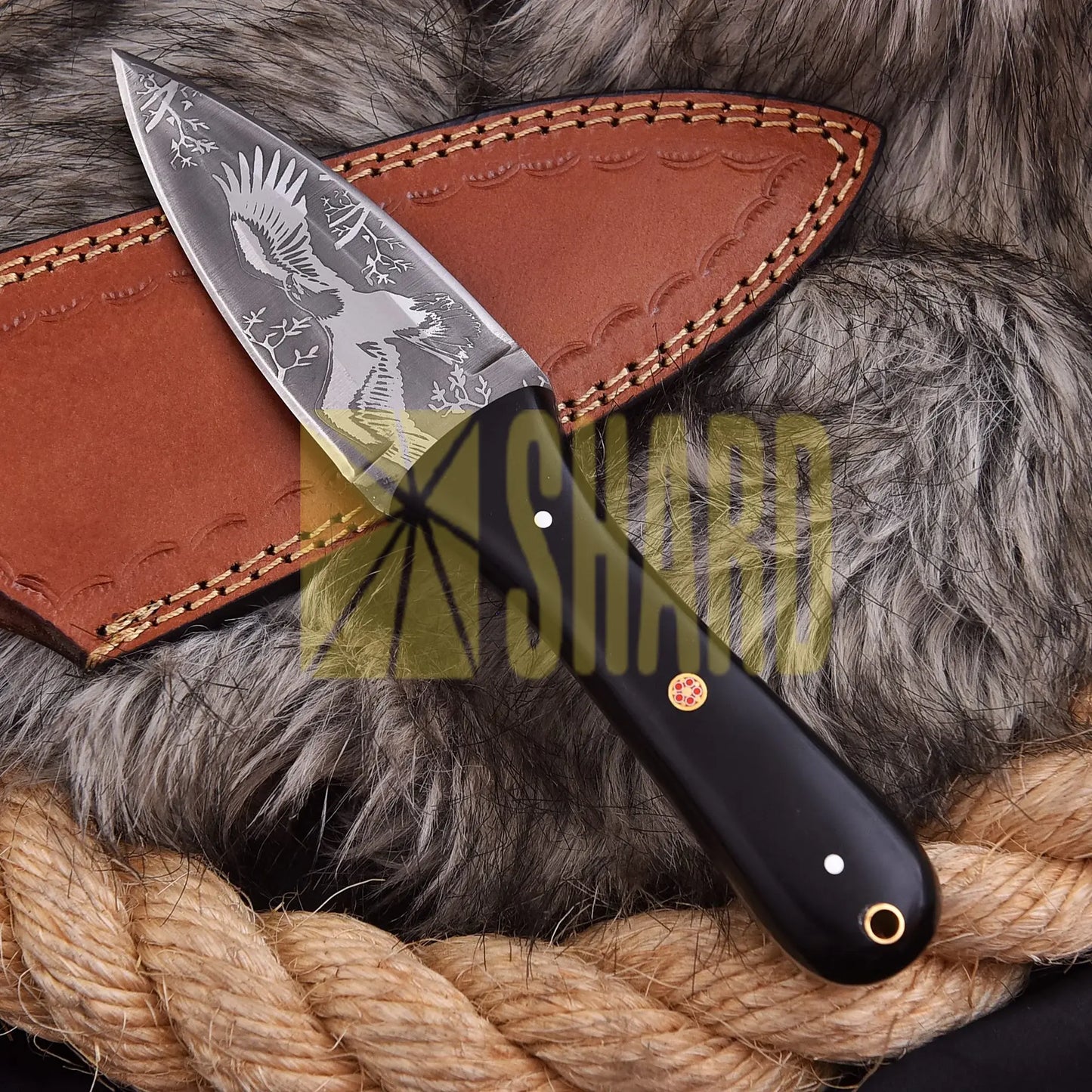 American Eagle hand-forged carbon steel craft with black resin handle, ideal for gifting