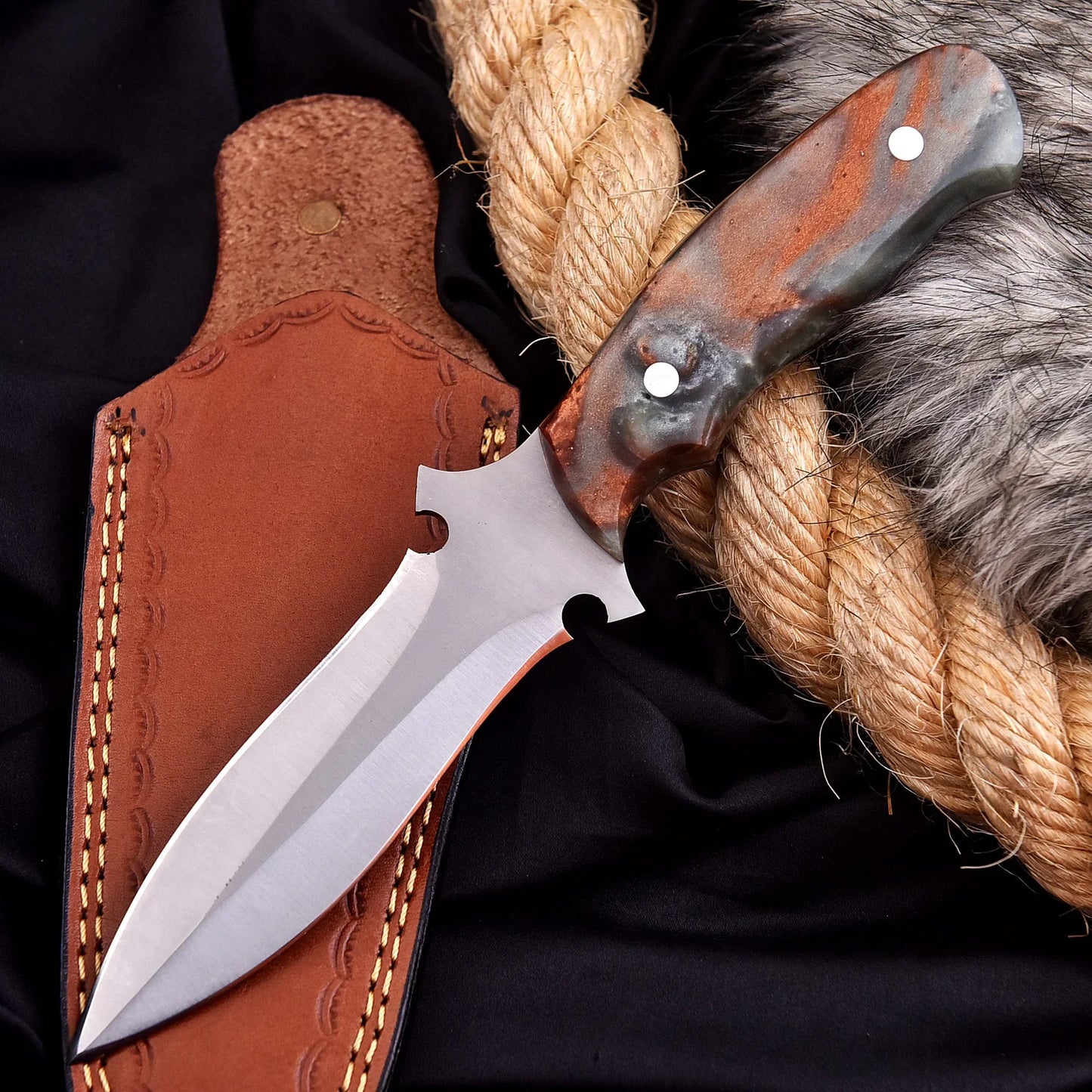 Eternal Heirloom Heritage Tool made from J2 steel with elegant mixed stone resin handle