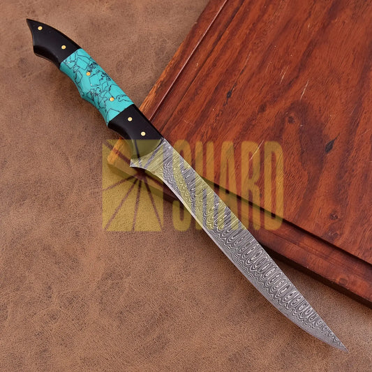 Shard Blade “Sea Whisper” Damascus Steel Fillet Knife – Full Tang Precision