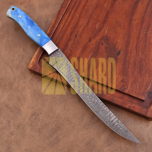 Shard Blade “Skywave” Damascus Steel Fillet Knife – Full Tang Durability