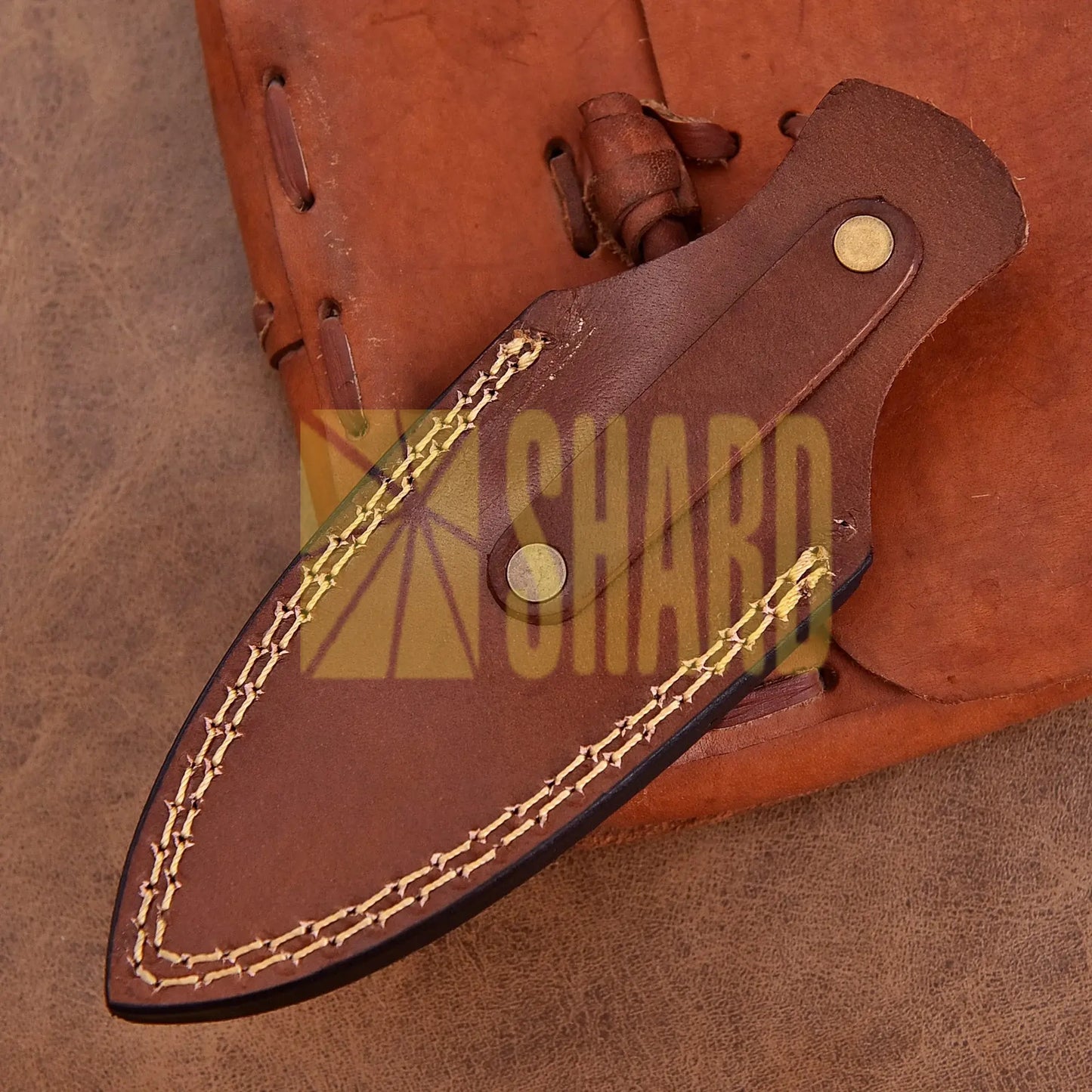Hand-forged Damascus steel collectible with raindrop pattern and bone handle – Eternal Raindrop gift piece