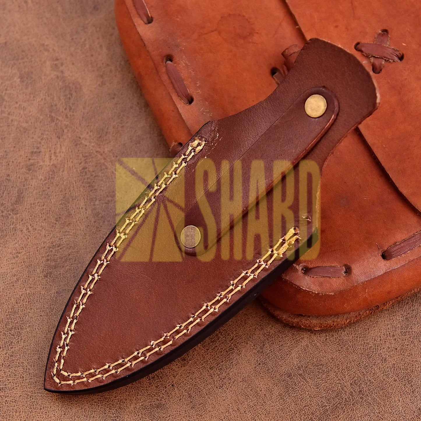 Hand-forged Damascus steel collectible with raindrop pattern and mother of pearl resin handle – Eternal Raindrop gift piece