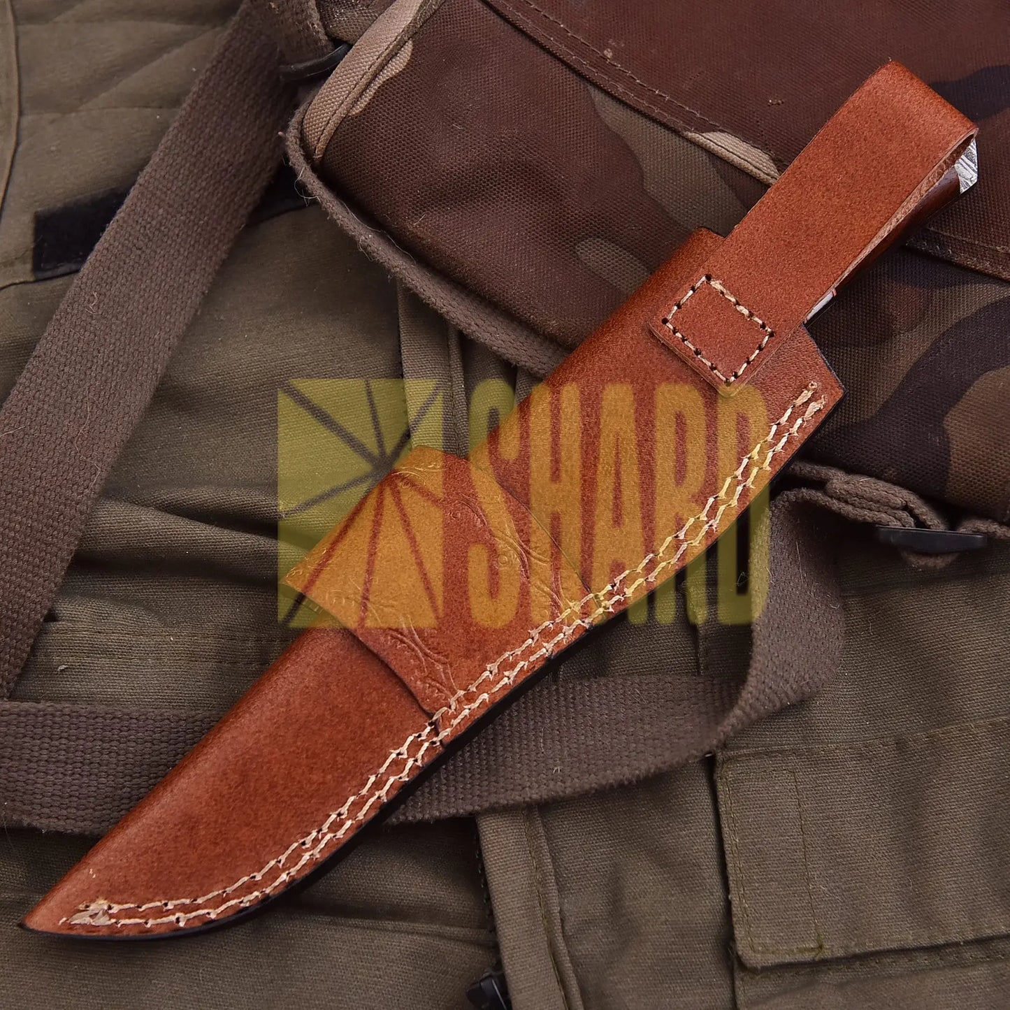 Hand-forged Damascus steel collectible with raindrop pattern and rosewood & bone handle – Raindrop Harmony gift piece