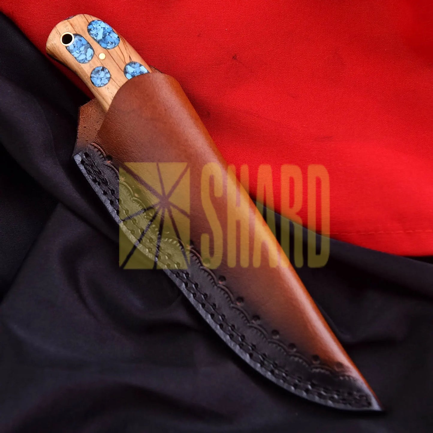 Trailborn – Hand-Forged Outdoor Custom J2 Steel Skinner Blade with Leather Carrying Case | Perfect Gift for Family & Outdoor Adventurers