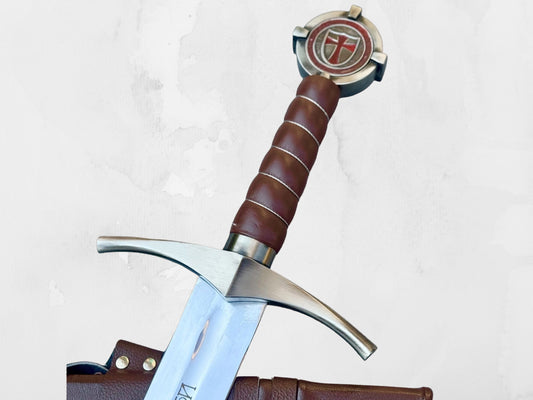 Shardblade Handmade Medieval The Accolade Sword of Templer Replica, Viking Sword with Scabbard, Stainless Steel Blade, Decoration, Collection, Cosplay, (Templar)