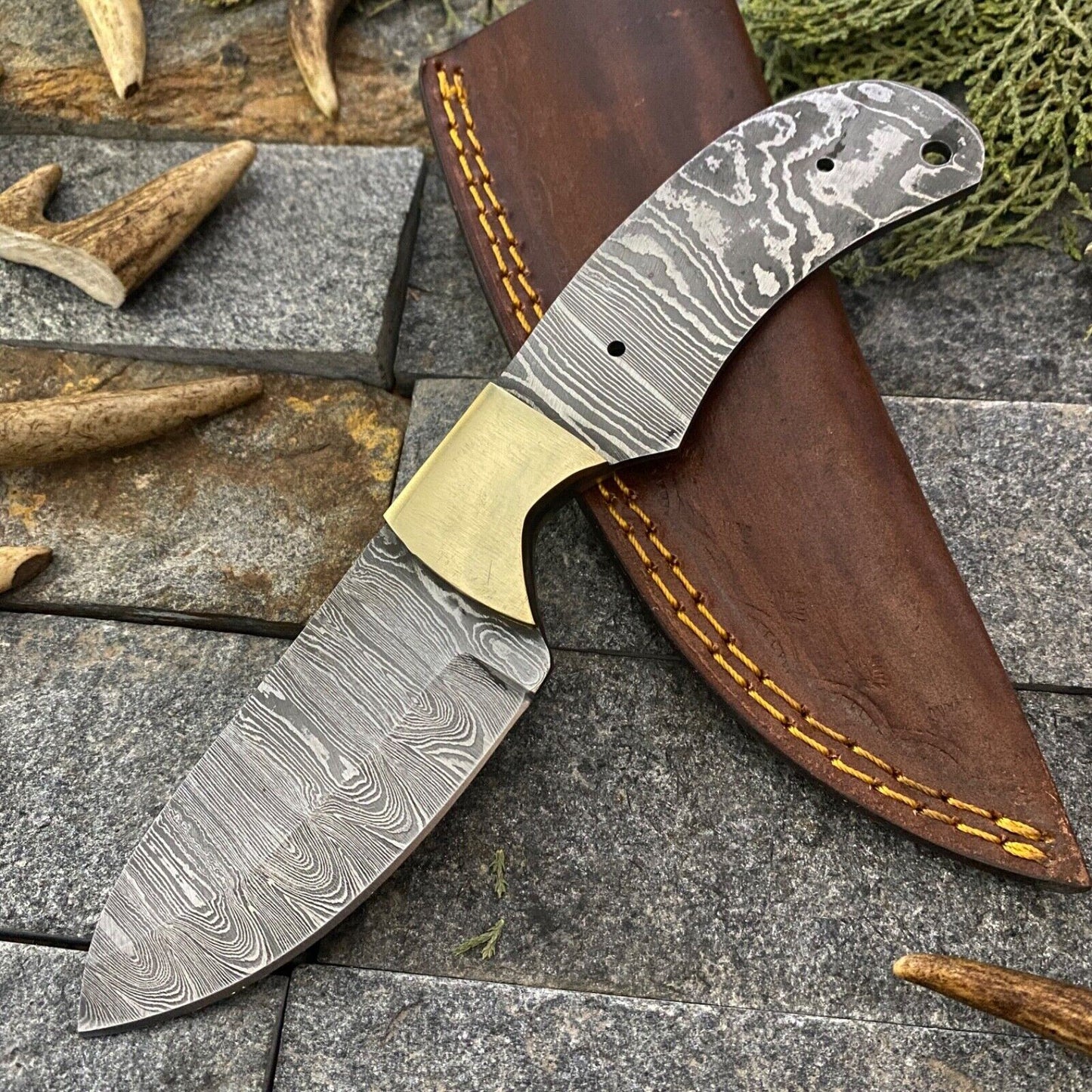 SHARD CUSTOM HAND FORGED DAMASCUS HUNTING BUSHCRAFT TANG BLANK BLADE KNIFE