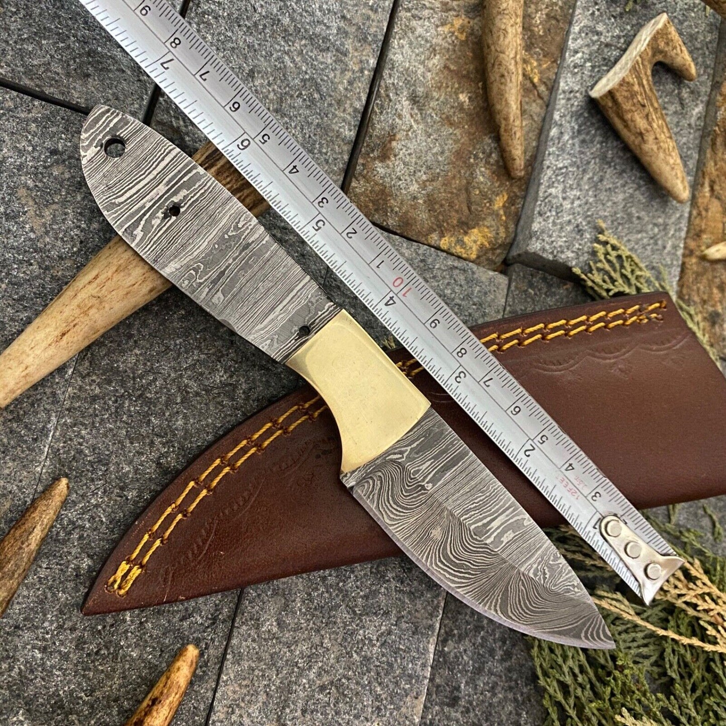 SHARD CUSTOM HAND FORGED DAMASCUS BUSHCRAFT HUNTING FULL TANG BLANK BLADE KNIFE