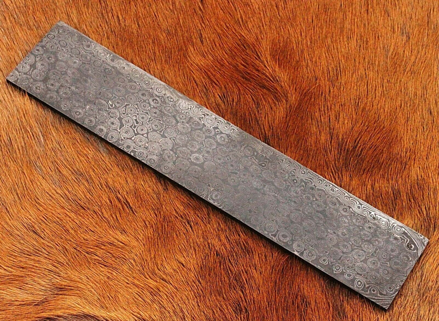 10" Hand Forged Damascus Steel Billet/Bar For Knife Making "Rain Drop Pattern"