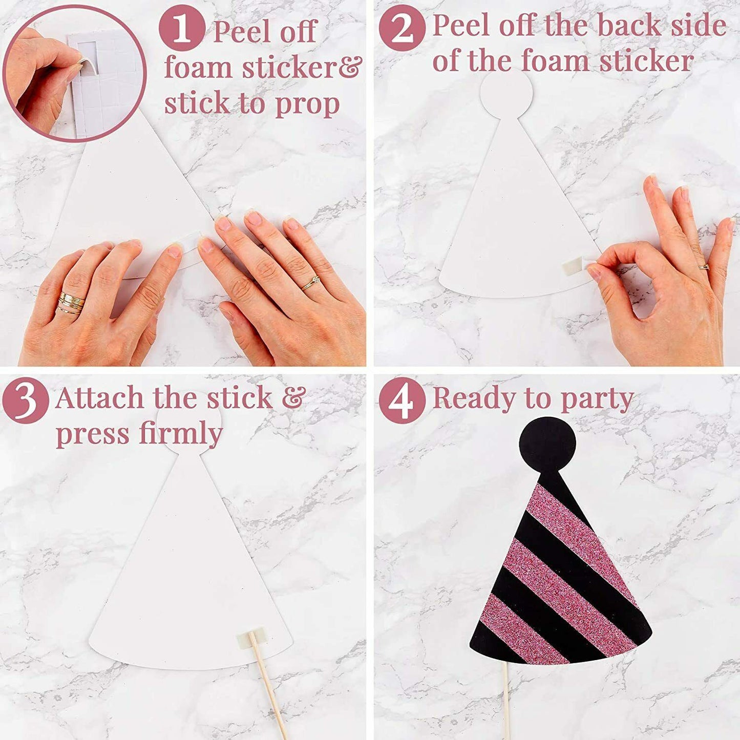Photo Booth Props Gold Glitter 16 Pcs Photobooth Party Birthday,Graduation