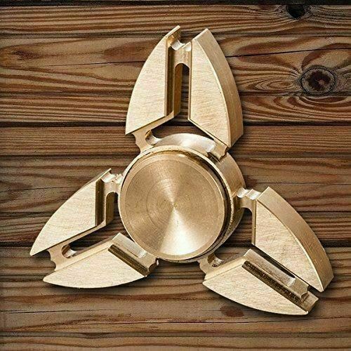 Tri Fidget Hand Spinner Triangle Brass Finger Toy EDC Focus ADHD Autism