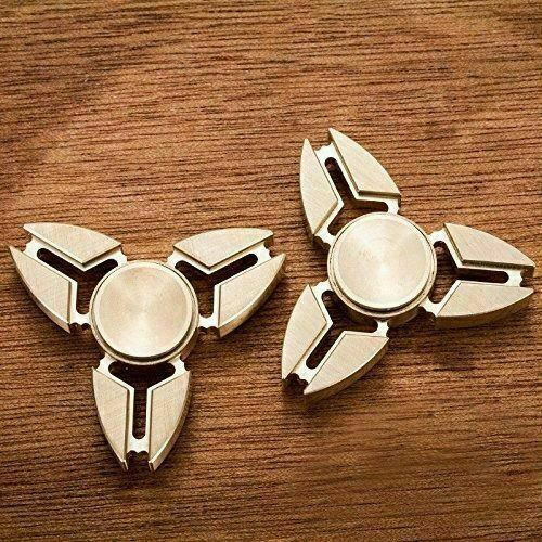 Tri Fidget Hand Spinner Triangle Brass Finger Toy EDC Focus ADHD Autism