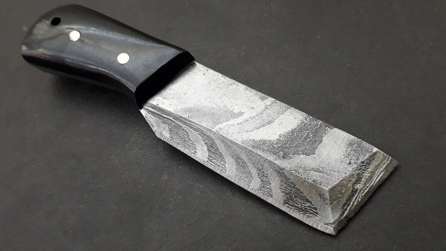 Handmade Damascus Steel Mini Neck Skinner Knife "Buffalo Horn Handle" (8)