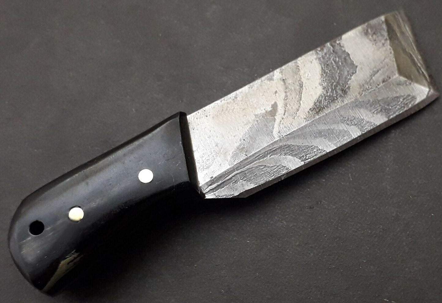 Handmade Damascus Steel Mini Neck Skinner Knife "Buffalo Horn Handle" (8)