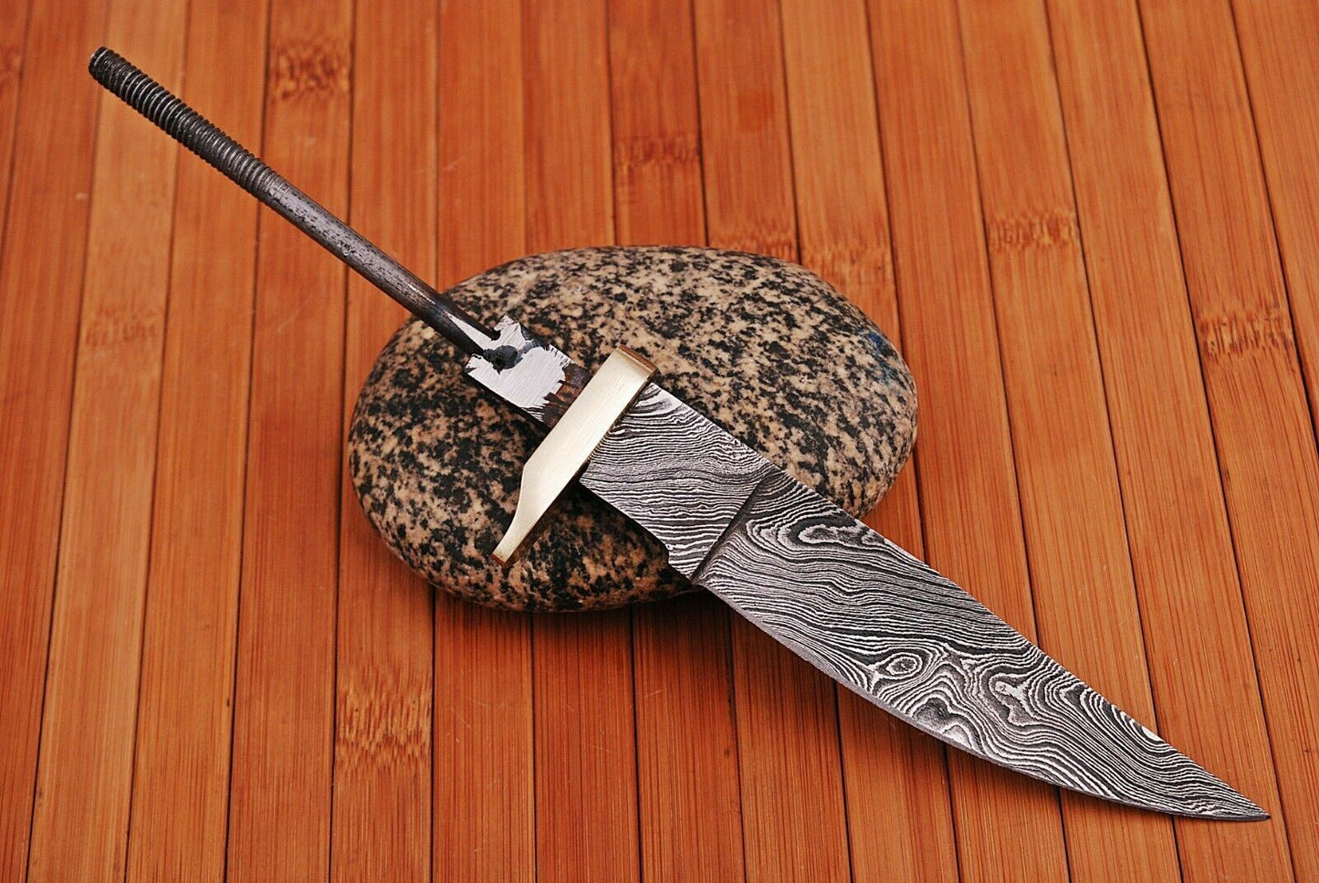 Handmade Damascus Steel Rat Tail Blank Blade for Knife Making Supplies "(BB117)