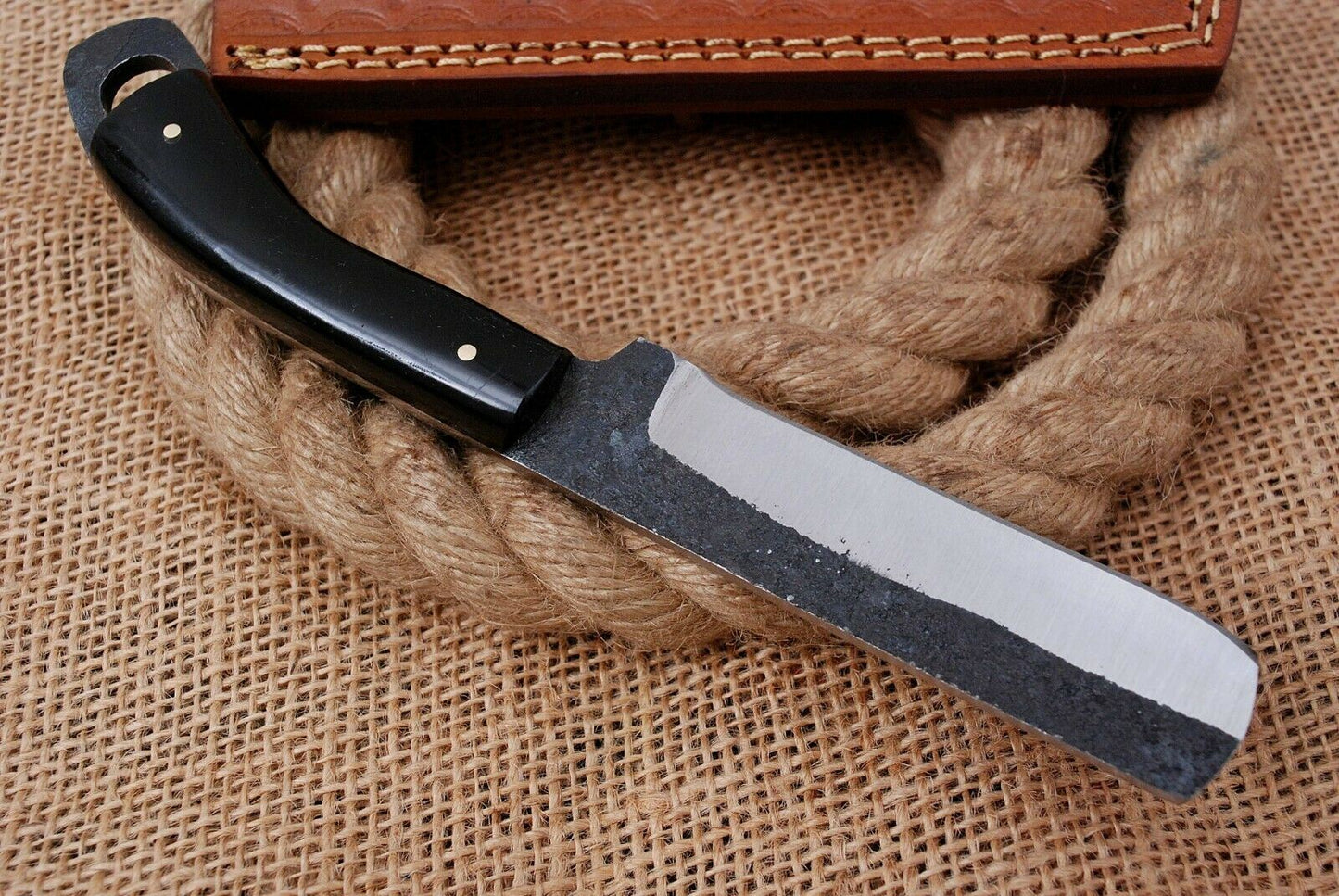8" Custom Hand Forged Railroad High Carbon Steel Hunting Cleaver Knife (705)