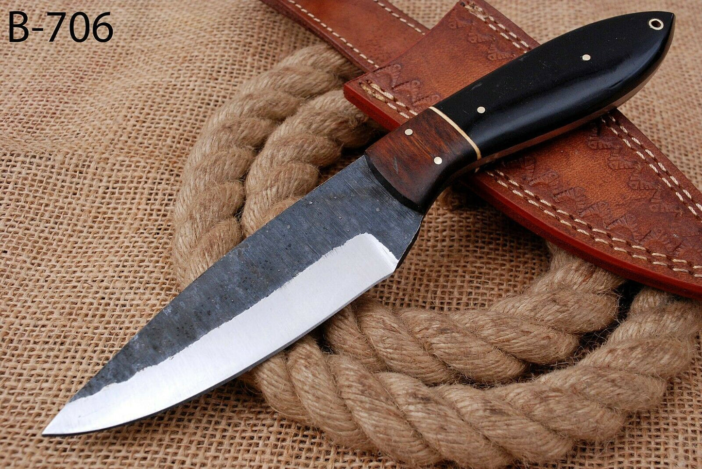 10" Custom Hand Forged Railroad High Carbon Steel Hunting Skinner Knife (706)