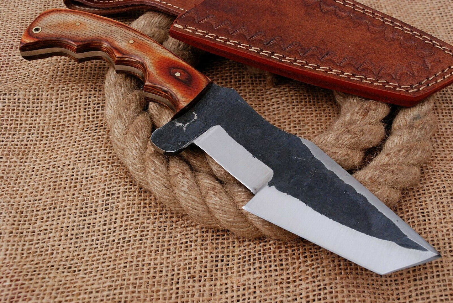 10" Custom Hand Forged Railroad High Carbon Steel Hunting Tracker Knife (712)