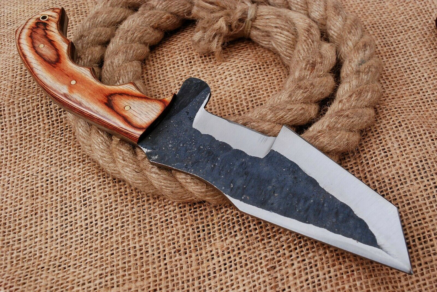 10" Custom Hand Forged Railroad High Carbon Steel Hunting Tracker Knife (712)