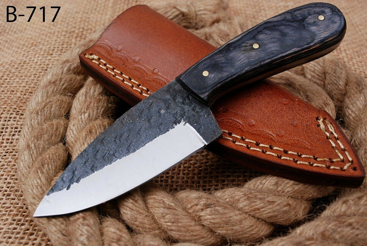 6" Custom Hand Forged Railroad High Carbon Steel Hunting Skinner Knife (717)