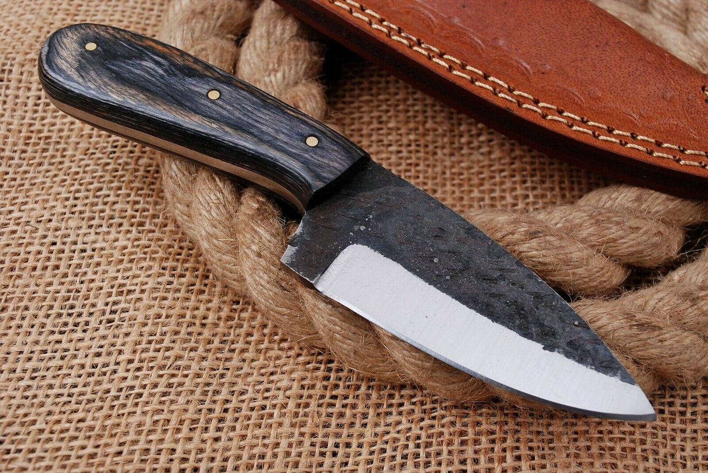 6" Custom Hand Forged Railroad High Carbon Steel Hunting Skinner Knife (717)