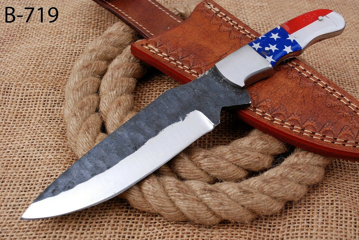 10" Custom Hand Forged Railroad High Carbon Steel Hunting Knife (719)