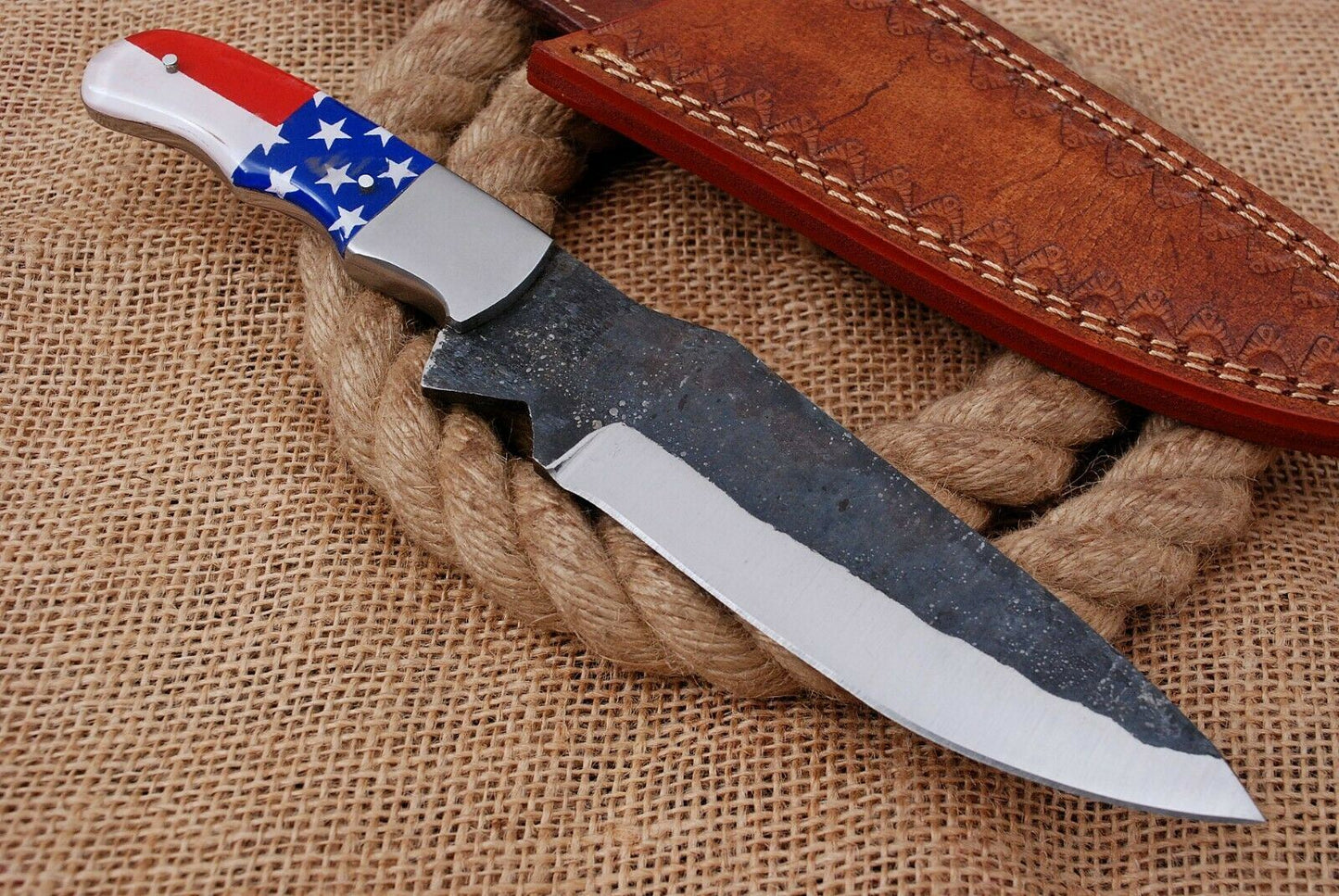 10" Custom Hand Forged Railroad High Carbon Steel Hunting Knife (719)