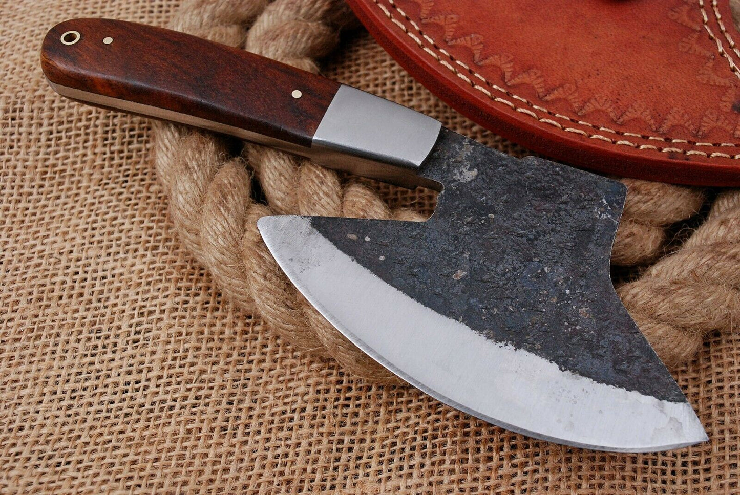 8" Custom Hand Forged Railroad High Carbon Steel Hunting Cleaver Knife (725)