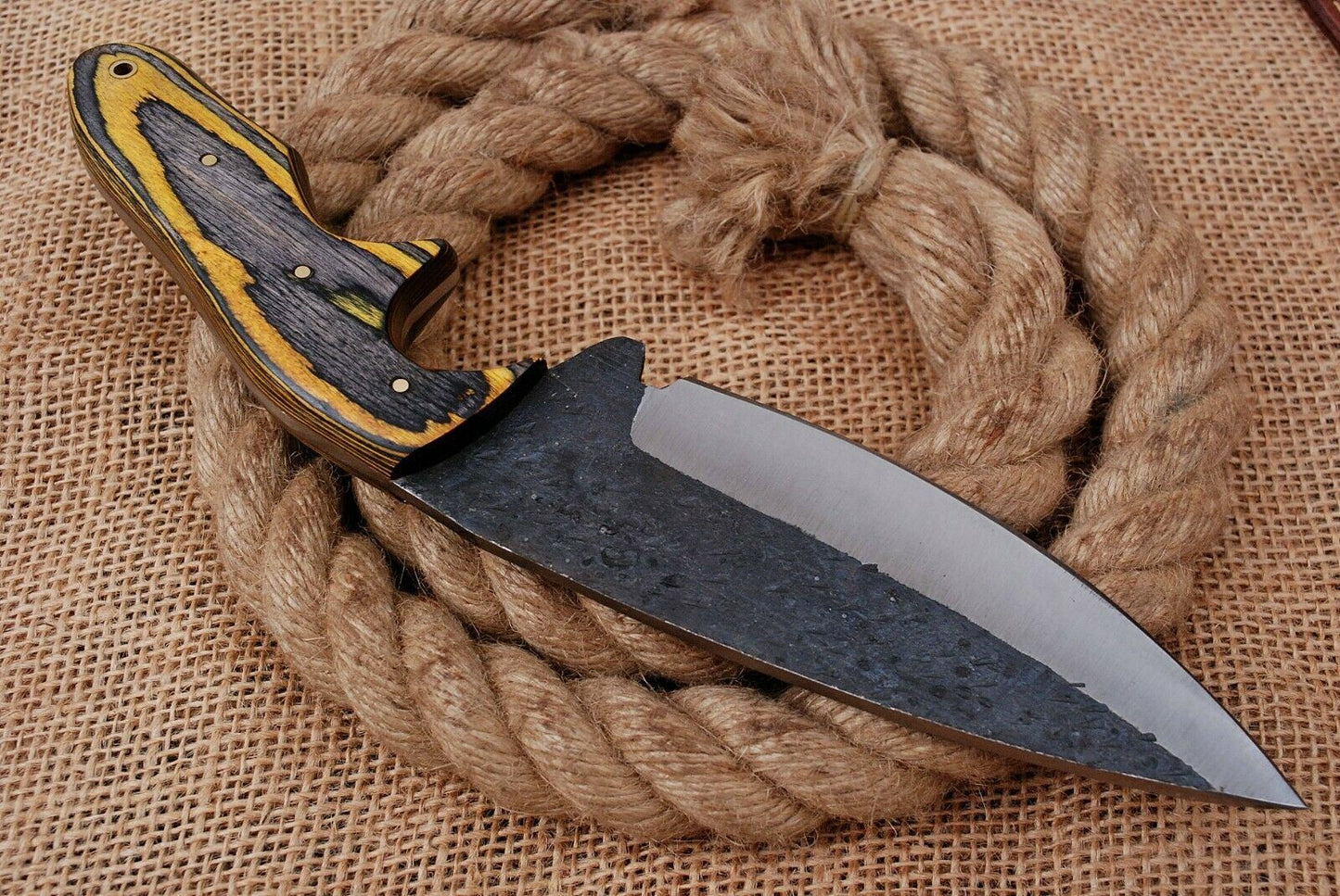 10" Custom Hand Forged Railroad High Carbon Steel Hunting Skinner Knife (726)