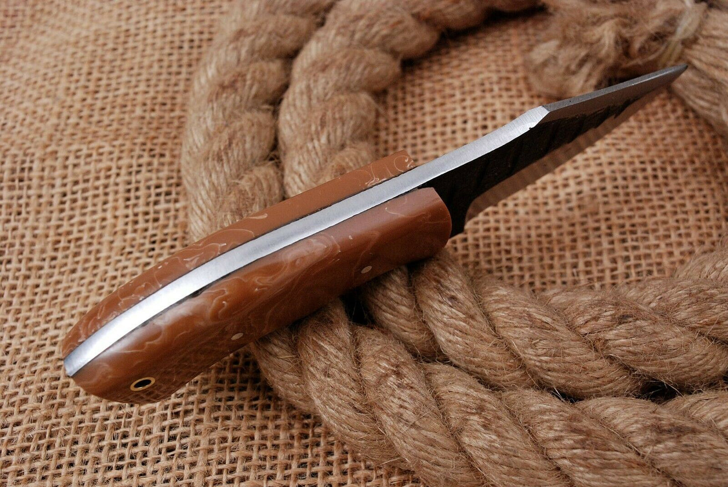 6" Custom Hand Forged Railroad High Carbon Steel Hunting Skinner Knife (735)