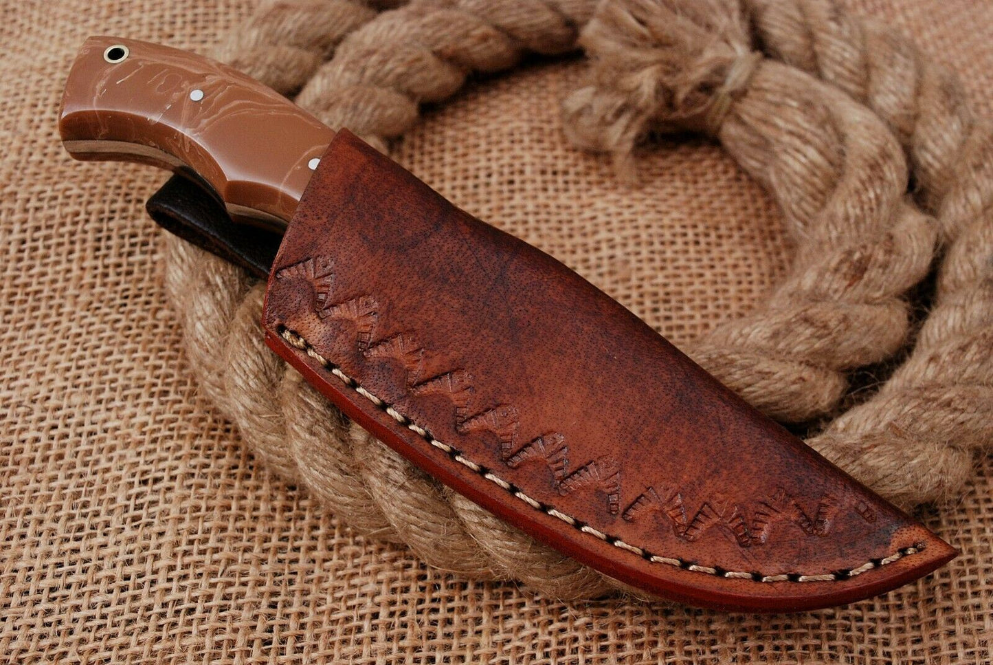 6" Custom Hand Forged Railroad High Carbon Steel Hunting Skinner Knife (735)