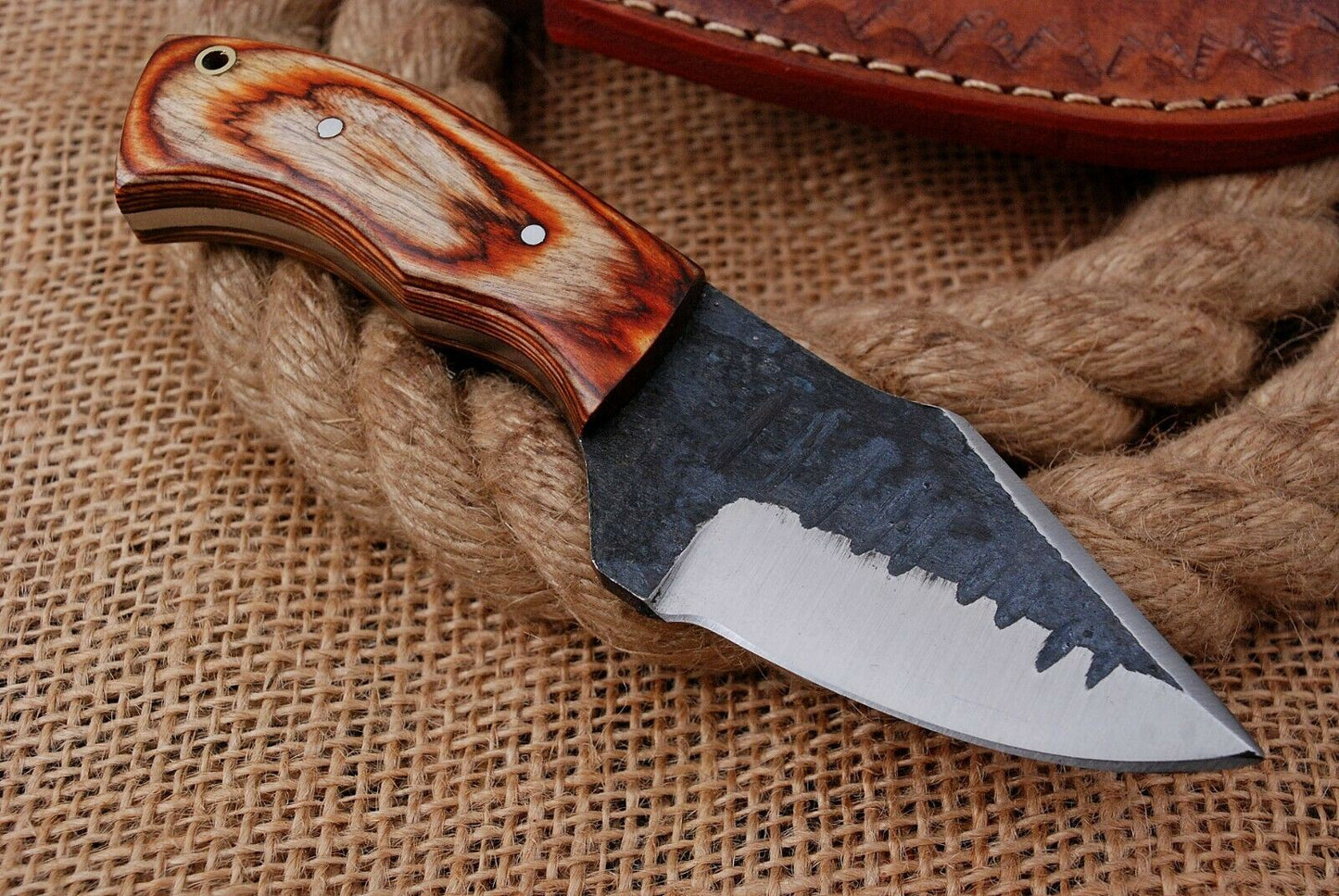 6" Custom Hand Forged Railroad High Carbon Steel Hunting Skinner Knife (736)