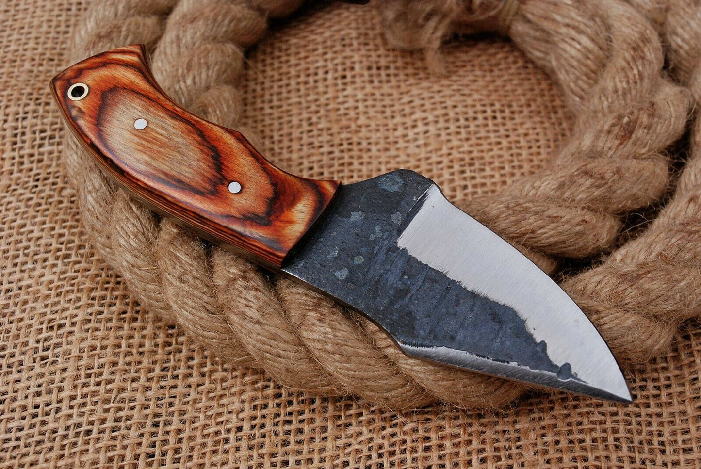 6" Custom Hand Forged Railroad High Carbon Steel Hunting Skinner Knife (736)