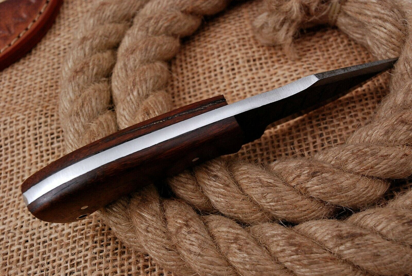 6" Custom Hand Forged Railroad High Carbon Steel Hunting Skinner Knife (738)