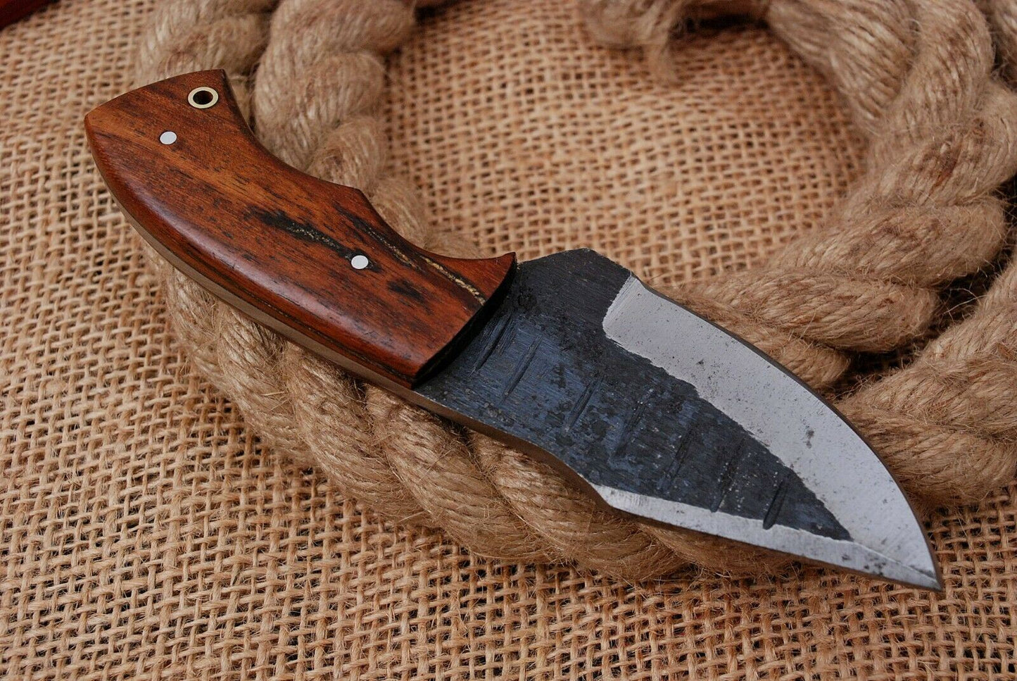 6" Custom Hand Forged Railroad High Carbon Steel Hunting Skinner Knife (738)