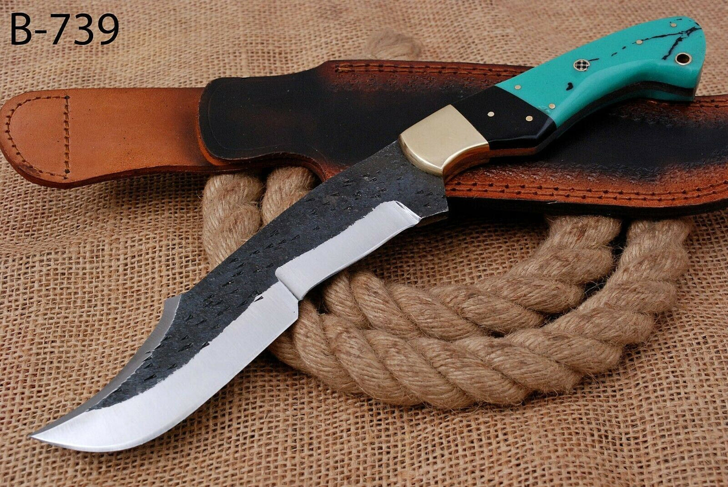 13" Custom Hand Forged Railroad High Carbon Steel Hunting Cleaver Knife (739)
