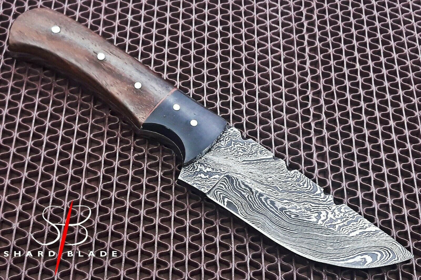Beautiful Handmade Damascus Steel Hunting Skinner Knife "Rose Wood Handle"