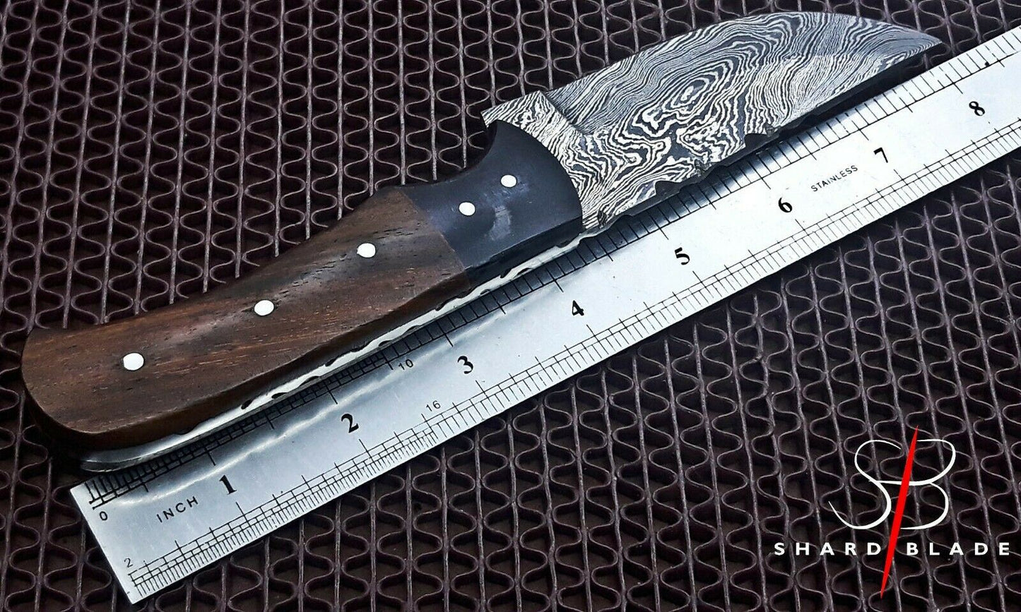 Beautiful Handmade Damascus Steel Hunting Skinner Knife "Rose Wood Handle"