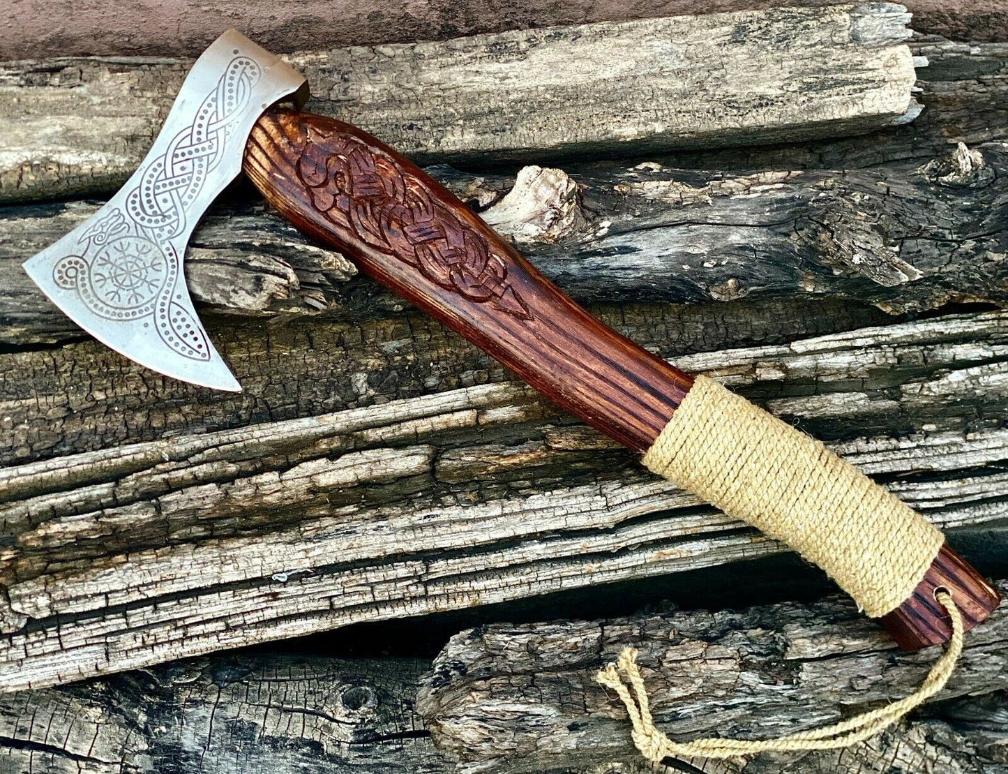 CUSTOM HAND FORGED Carbon Steel VIKING AXE VALHALLA AXE NORSE THORWING AXE