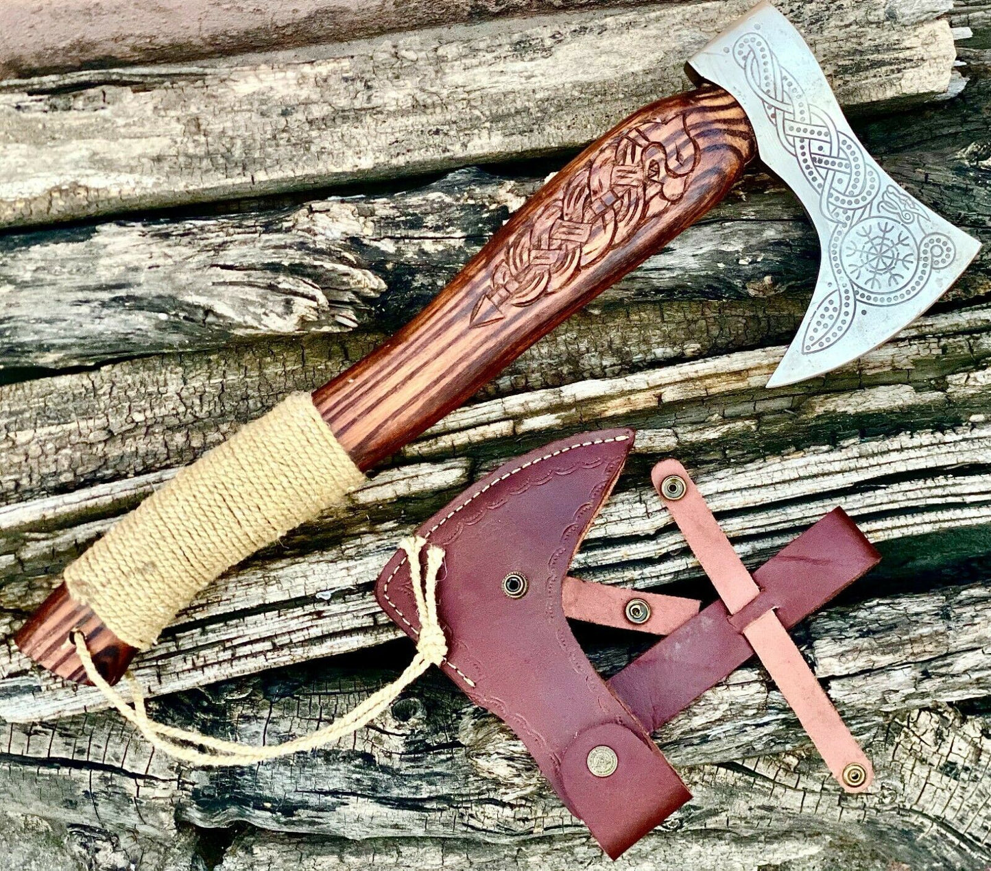 CUSTOM HAND FORGED Carbon Steel VIKING AXE VALHALLA AXE NORSE THORWING AXE
