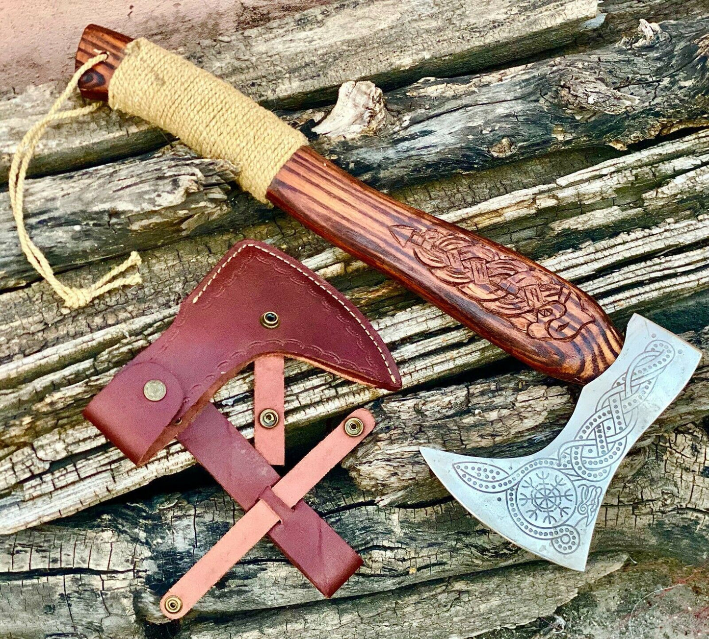 CUSTOM HAND FORGED Carbon Steel VIKING AXE VALHALLA AXE NORSE THORWING AXE