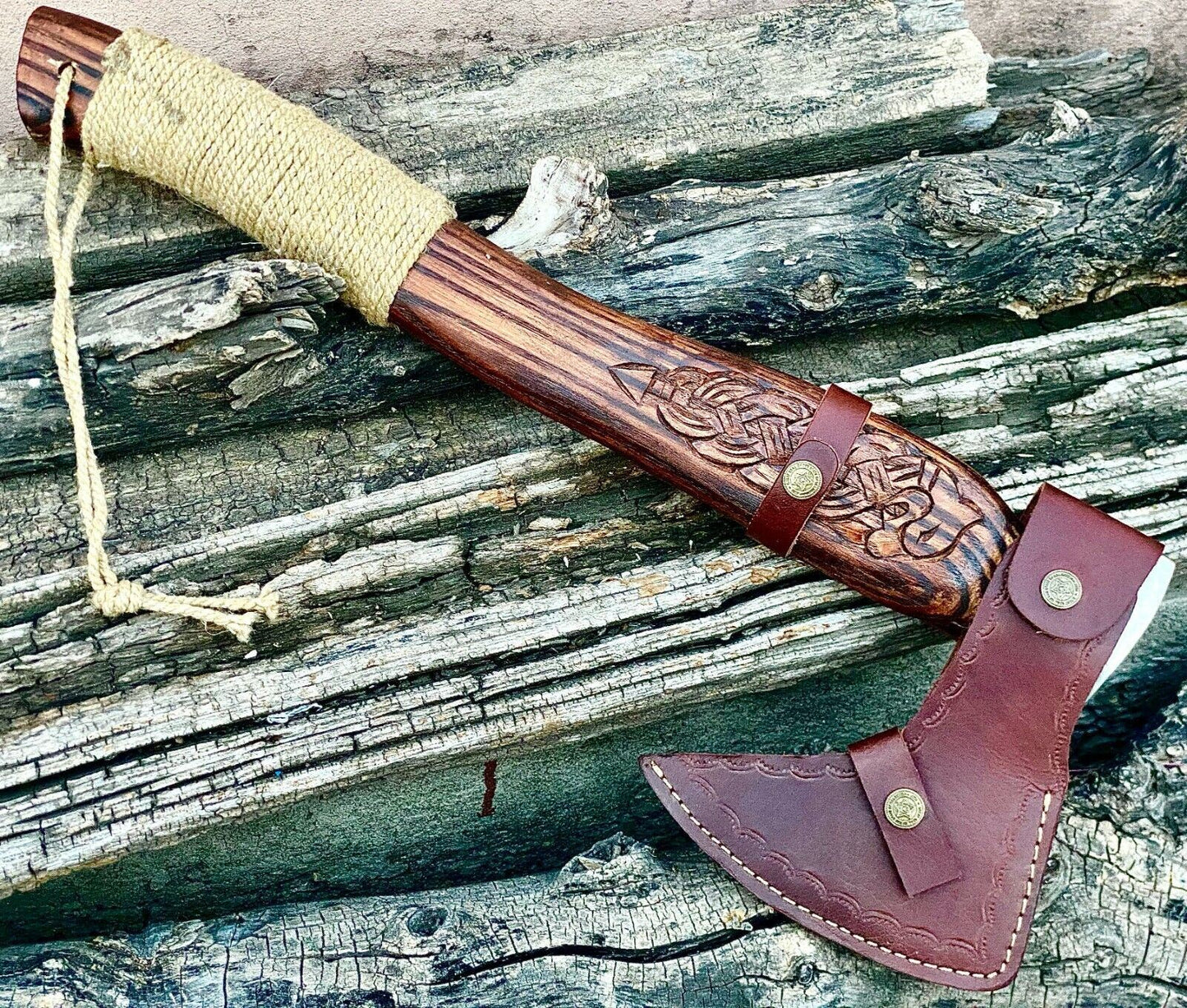 CUSTOM HAND FORGED Carbon Steel VIKING AXE VALHALLA AXE NORSE THORWING AXE